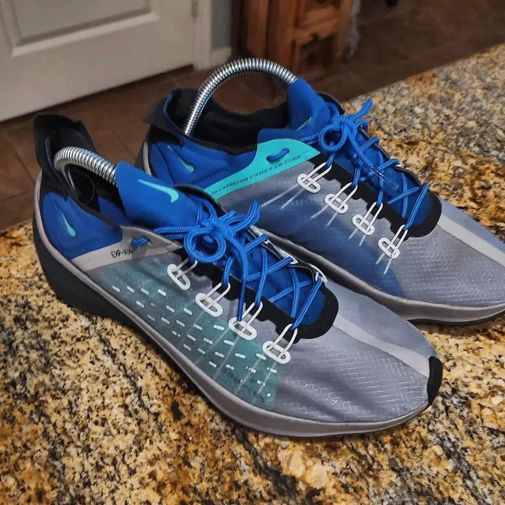 Rare Nike EXP-X14 Sneakers Blue Size 8.5 ID A01554-005 Black Soles 2018